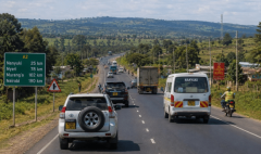 Defensive driving on a highway in Kenya